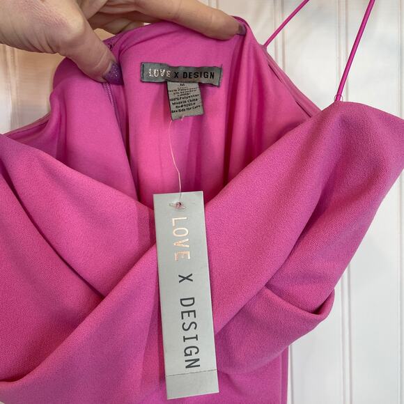 NWT Love by Design Women's Body-con Midi Pink Dress Size Medium - Picture 4 of 7
